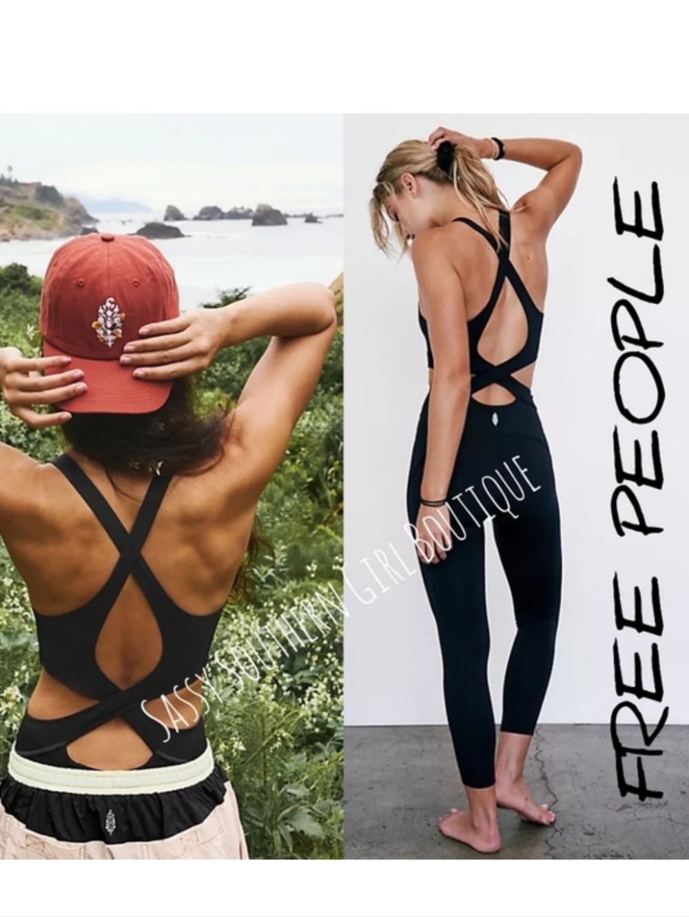 ⭐🆕 FREE PEOPLE movement black jumpsuit